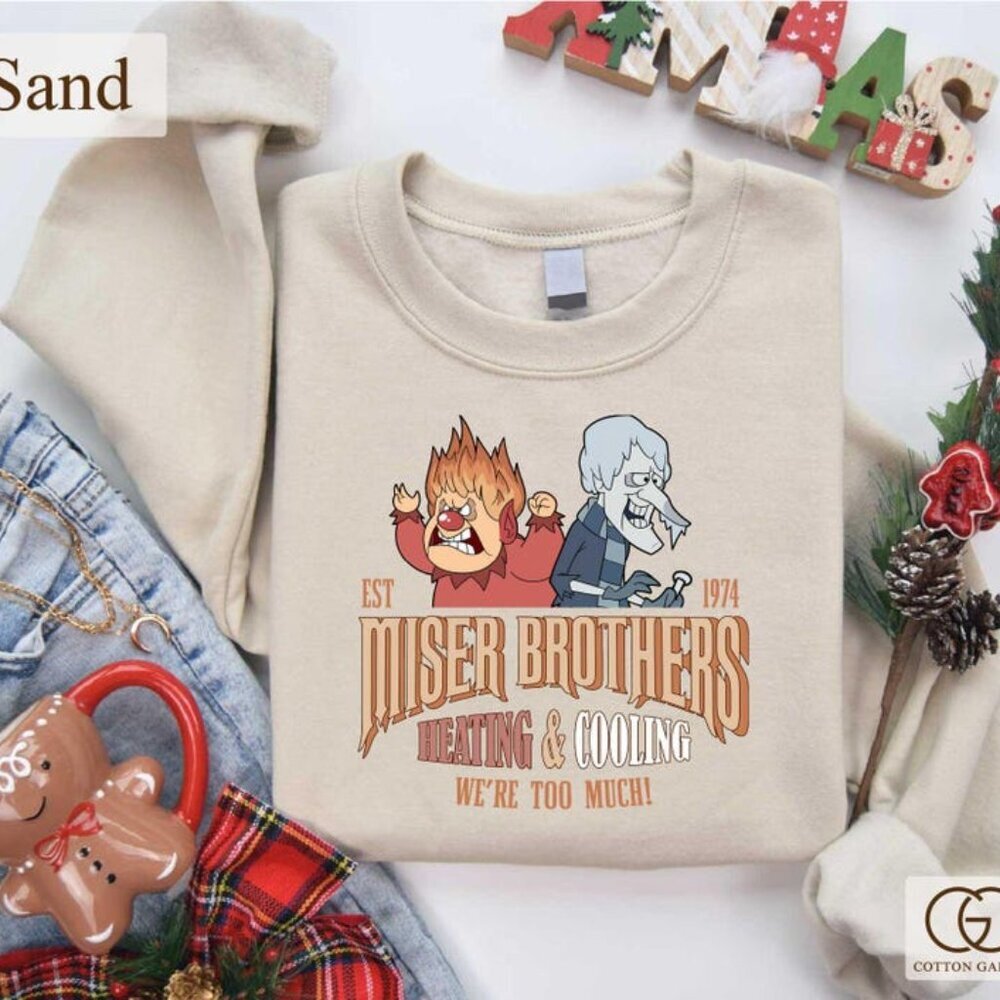 Miser Brothers Heating And Cooling Sweatshirt, Snow Miser &Heat Miser Miser 05